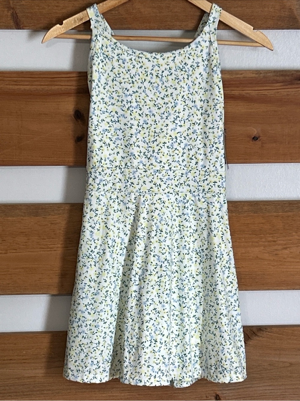 NWT Tek Gear White Floral Tank Dress Soft Touch Adjustable Straps Girl's XL